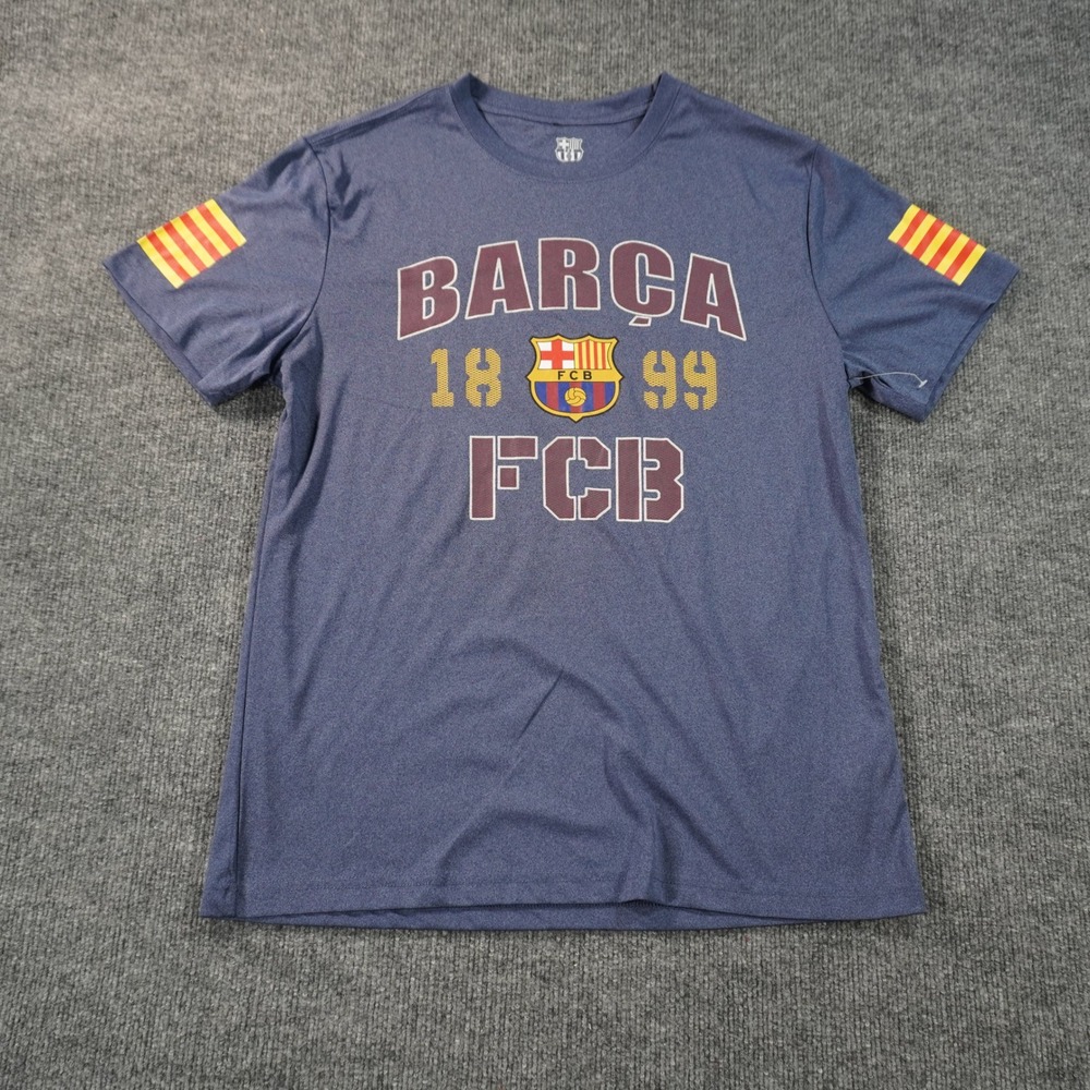 FC Barcelona T-Shirt Men Medium Blue Barca 1899 FCB Graphic Heathered Tee